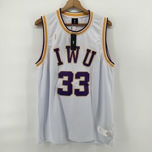 Iron Willed Jersey Mens M White Purple Mesh Basketball Tank NWT